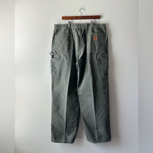 Men's Carhartt‎ Dungaree Fit green color cargo pants  size 40x32 - Picture 8 of 8